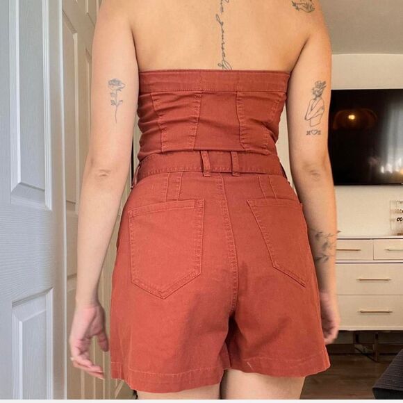 Circus NY Strapless Belted Romper – Rust Orange – Size 27 (Small) - Picture 4 of 8